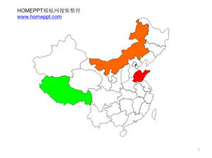 您可以修改PPT中国地图材料的颜色
